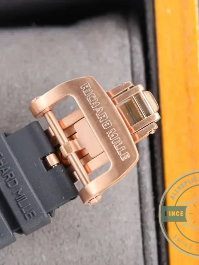 Replica Richard Mille 010 Rose Gold Diamonds Black Strap - Affordable Luxury Replica Timepiece