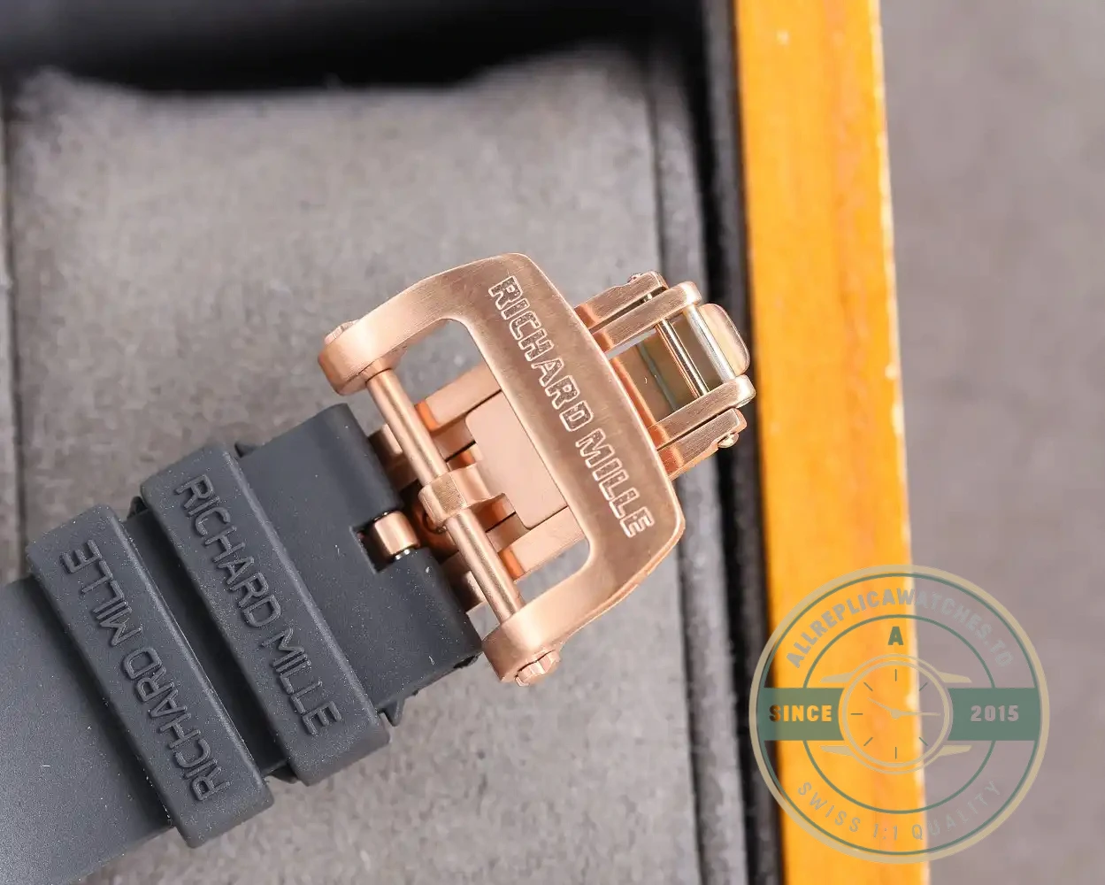 Replica Richard Mille 010 Rose Gold Diamonds Black Strap - Affordable Luxury Replica Timepiece