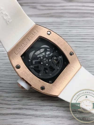 Replica Richard Mille 010 Rose Gold White Strap - Affordable Super Clone Watch