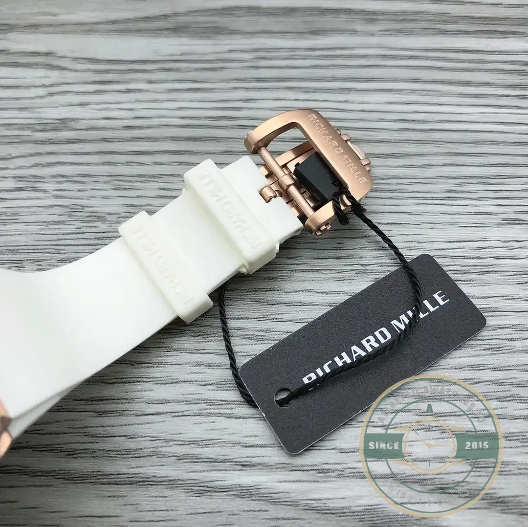 Replica Richard Mille 010 Rose Gold White Strap - Affordable Super Clone Watch