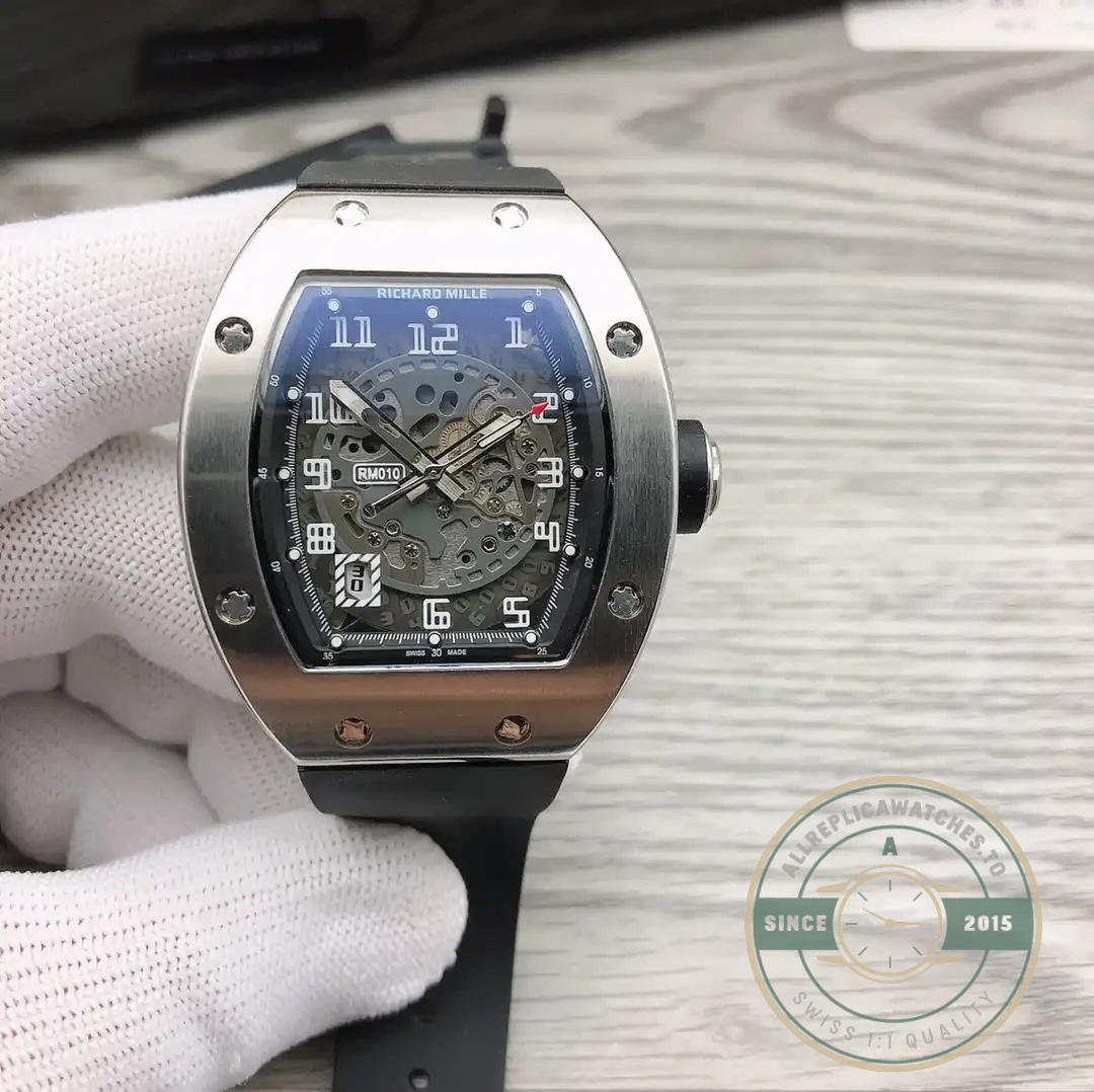 Replica Richard Mille 010 Rose Gold White Strap - Best Quality Replica Watch