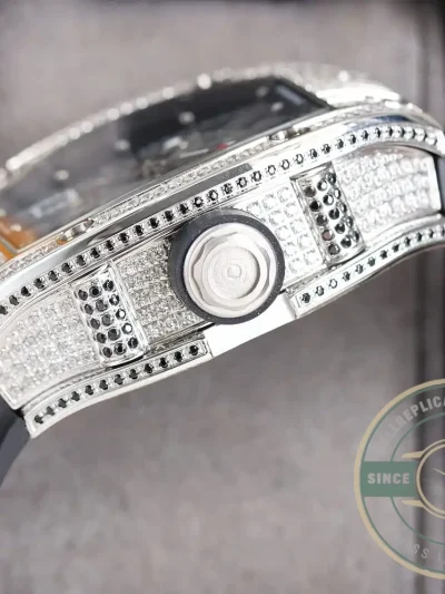 Replica Richard Mille 010 Titanium Diamonds Black Strap - Budget Luxury Replica Watch