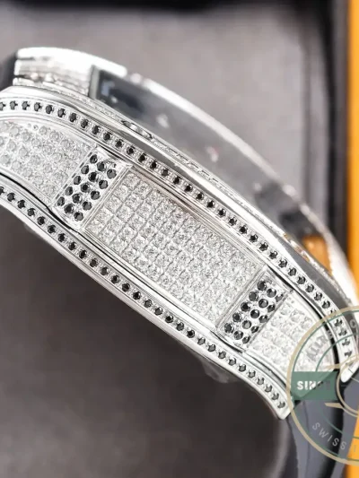 Replica Richard Mille 010 Titanium Diamonds Black Strap - Best Quality Replica Watch