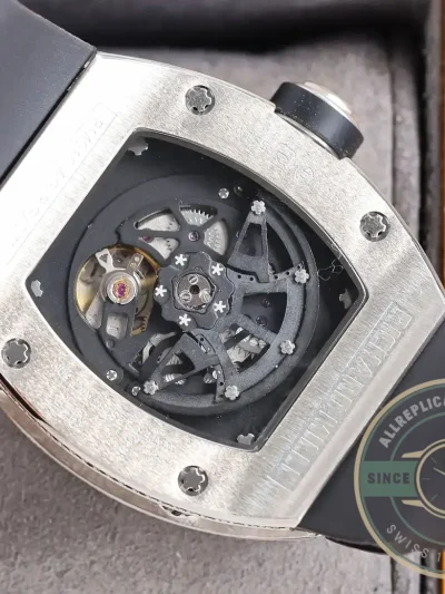 Replica Richard Mille 010 Titanium Diamonds Black Strap - Premium Super Clone Watch