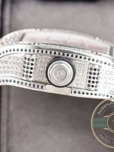 Replica Richard Mille 010 Titanium Diamonds White Strap - Luxury Replica Watch