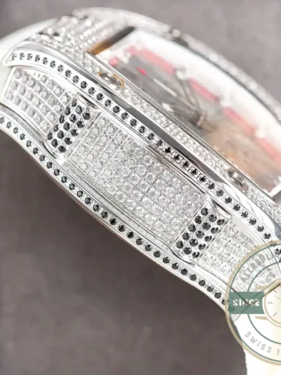 Replica Richard Mille 010 Titanium Diamonds White Strap - Affordable Luxury Replica Timepiece