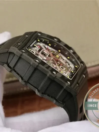 Replica Richard Mille 011-03 Carbon Fiber Black Strap - Best Quality Replica Watch