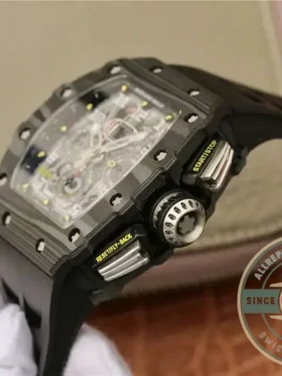 Replica Richard Mille 011-03 Carbon Fiber Black Strap - Affordable Luxury Replica Timepiece