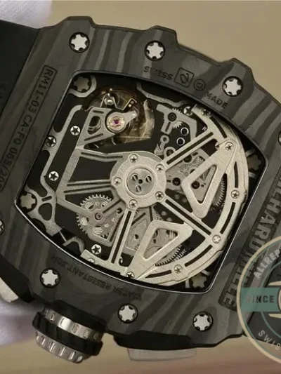 Replica Richard Mille 011-03 Carbon Fiber Black Strap - Luxury Replica Watch