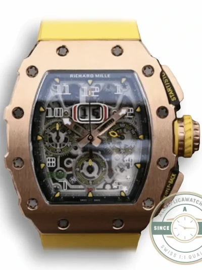 Replica Richard Mille 011-03 Swiss Eta7750 Yellow Strap - Premium Super Clone Watch