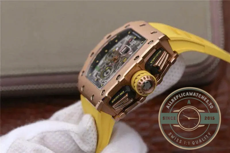 Replica Richard Mille 011-03 Swiss Eta7750 Yellow Strap - Swiss Movement Replica Watch