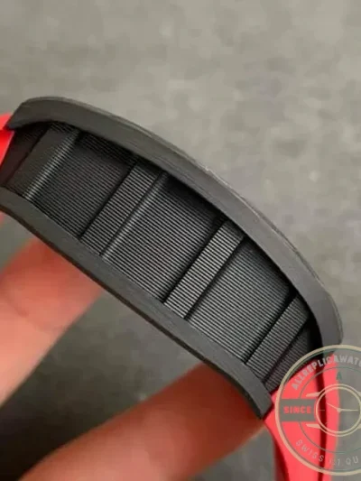 Replica Richard Mille 011 Carbon Case Red Strap - 1:1 Swiss Replica Watch