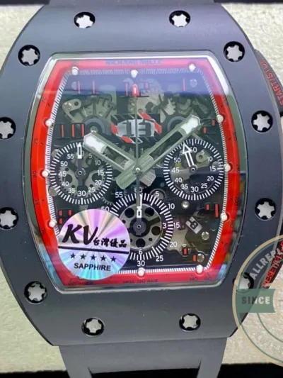 Replica Richard Mille 011 Ceramic Black Strap - Top-Tier Swiss Replica Watch