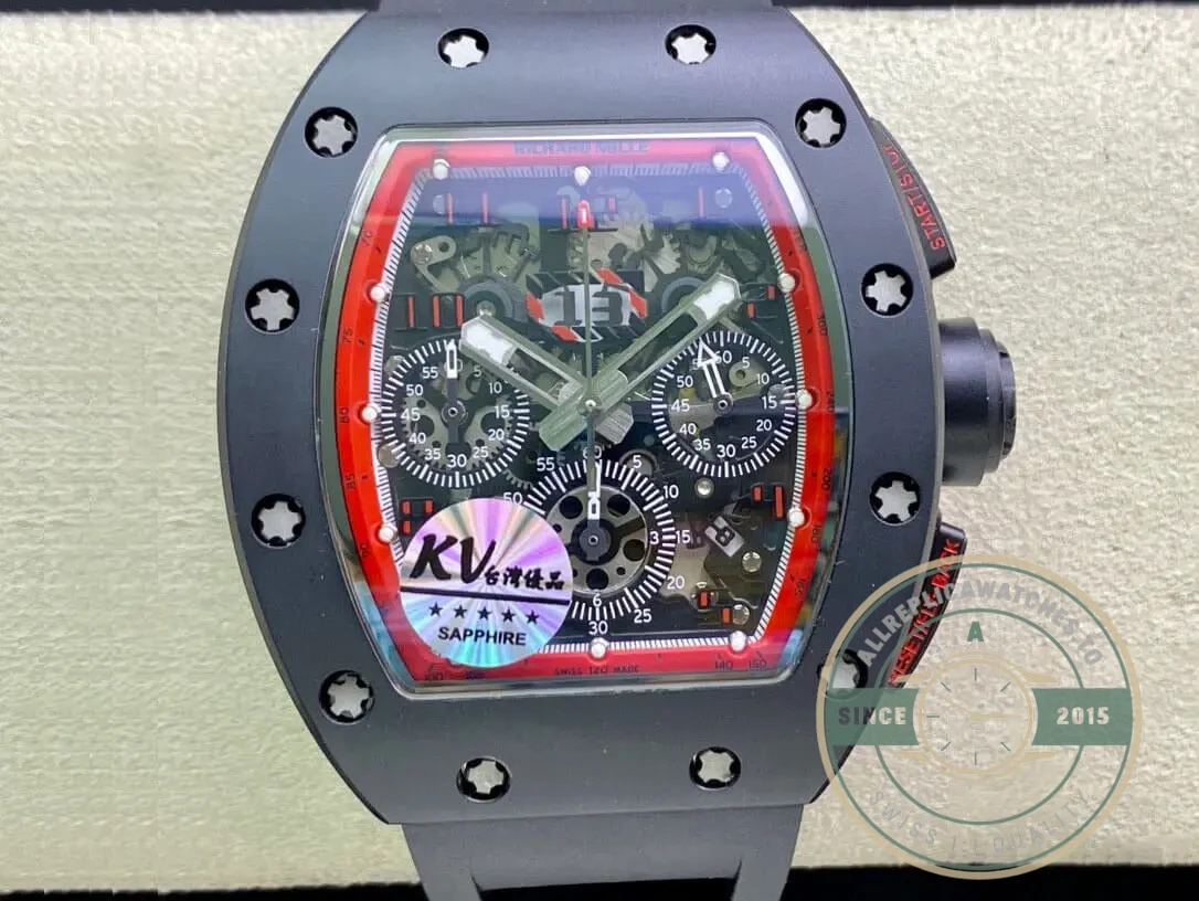 Replica Richard Mille 011 Ceramic Black Strap - Top-Tier Swiss Replica Watch