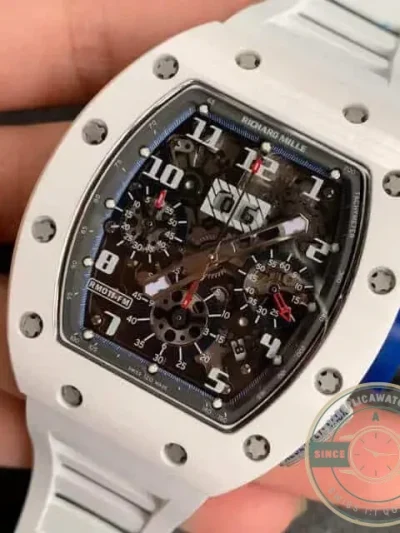 Replica Richard Mille 011 Ceramic White Strap - Premium Super Clone Watch