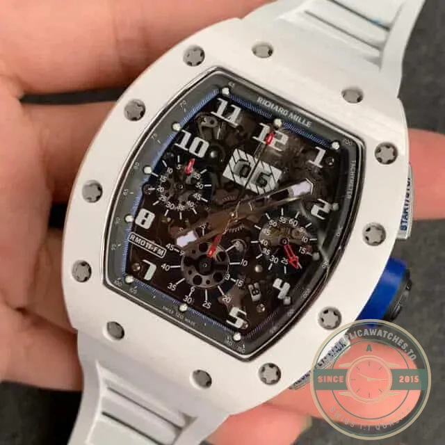 Replica Richard Mille 011 Ceramic White Strap - Premium Super Clone Watch