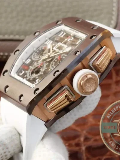 Replica Richard Mille 011 Ceramic White Strap Black Case - Luxury Replica Watch