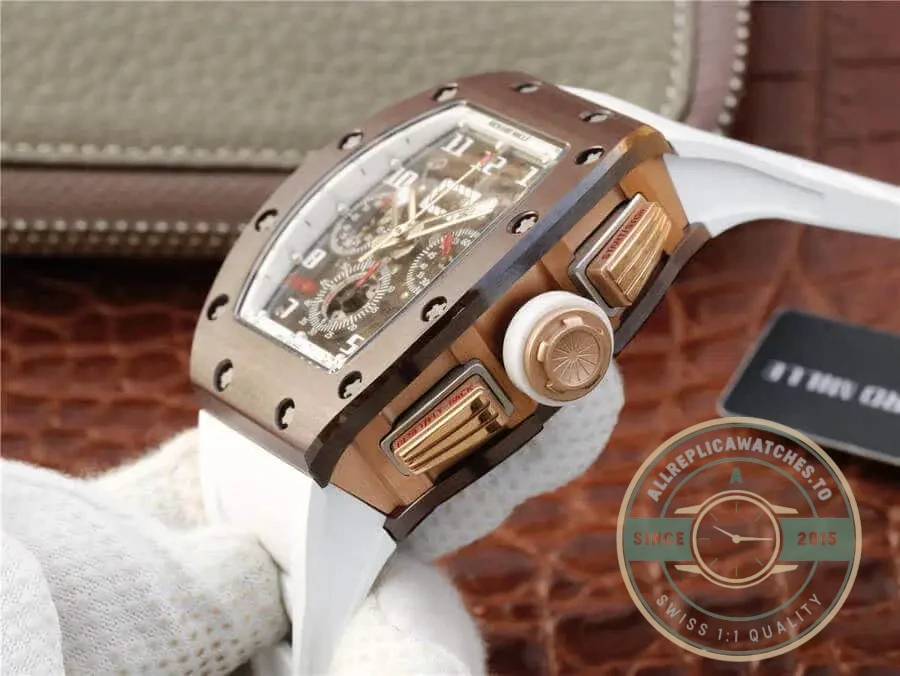 Replica Richard Mille 011 Ceramic White Strap Black Case - Luxury Replica Watch