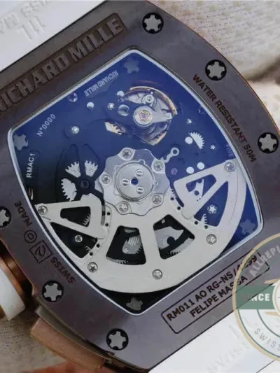 Replica Richard Mille 011 Ceramic White Strap Black Case - Affordable Super Clone Watch
