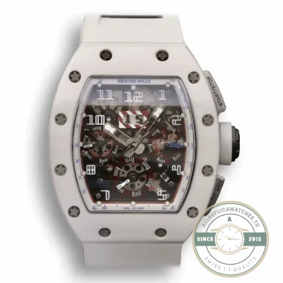 Replica Richard Mille 011 Chronograph Swiss Eta7750 White Rubber Strap - Affordable Luxury Replica Timepiece