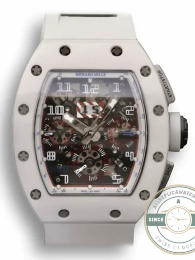 Replica Richard Mille 011 Chronograph Swiss Eta7750 White Rubber Strap - Affordable Luxury Replica Timepiece
