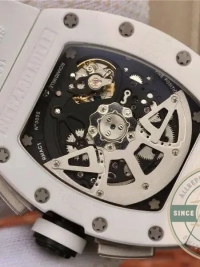 Replica Richard Mille 011 Chronograph Swiss Eta7750 White Rubber Strap - High-Grade Replica Watch