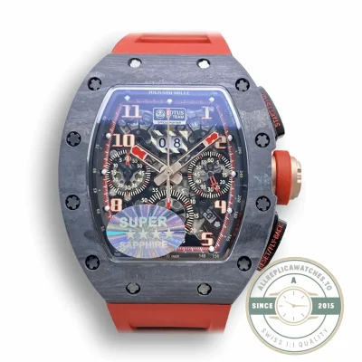 Replica Richard Mille 011 Red Rubber Strap - High-Grade Replica Watch