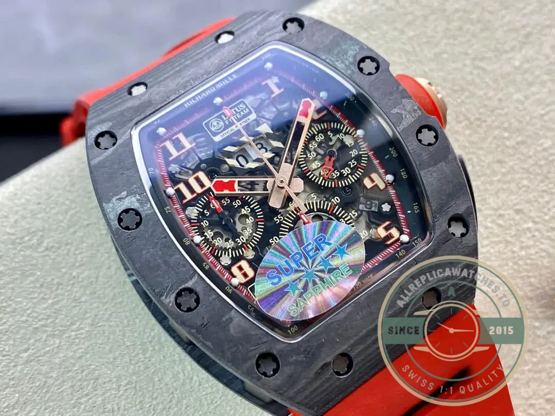 Replica Richard Mille 011 Red Rubber Strap - Swiss-Made Clone Watch