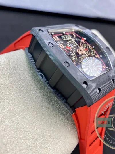 Replica Richard Mille 011 Red Rubber Strap - Top-Tier Swiss Replica Watch
