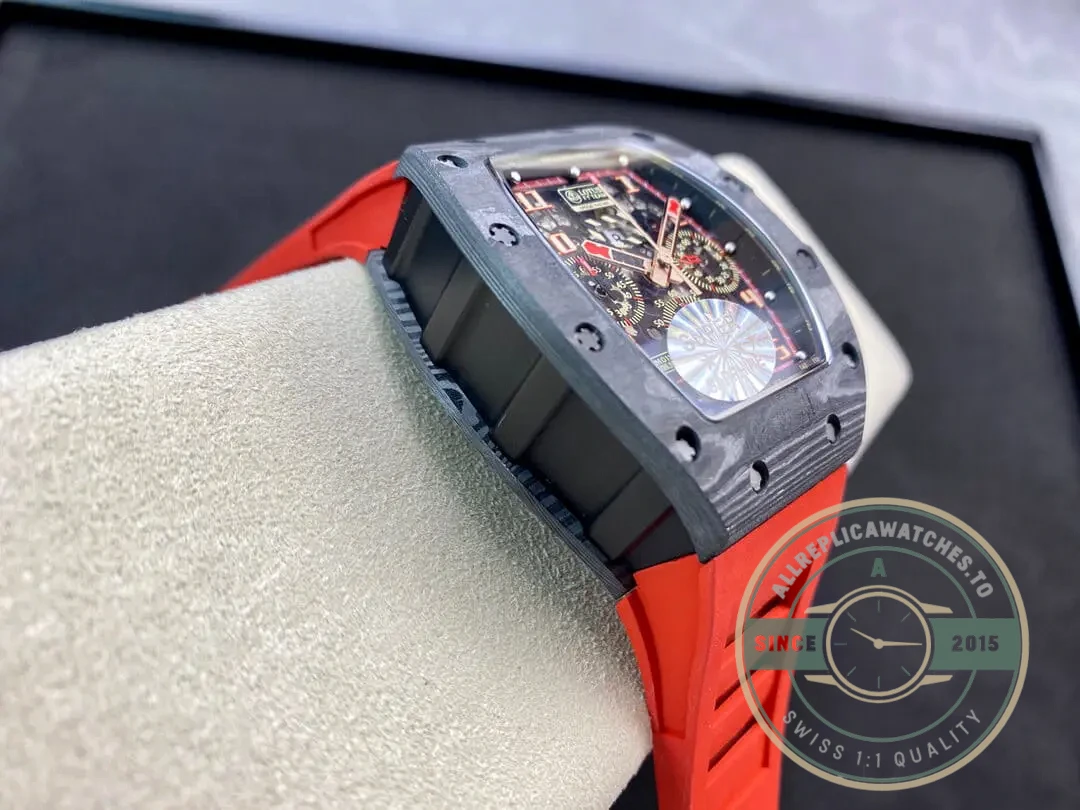 Replica Richard Mille 011 Red Rubber Strap - Top-Tier Swiss Replica Watch