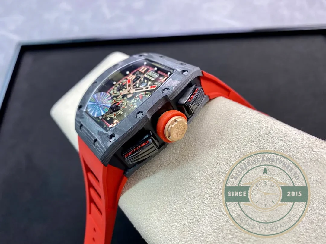 Replica Richard Mille 011 Red Rubber Strap - Premium Super Clone Watch