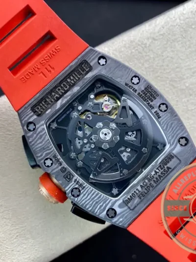 Replica Richard Mille 011 Red Rubber Strap - Affordable Luxury Replica Timepiece