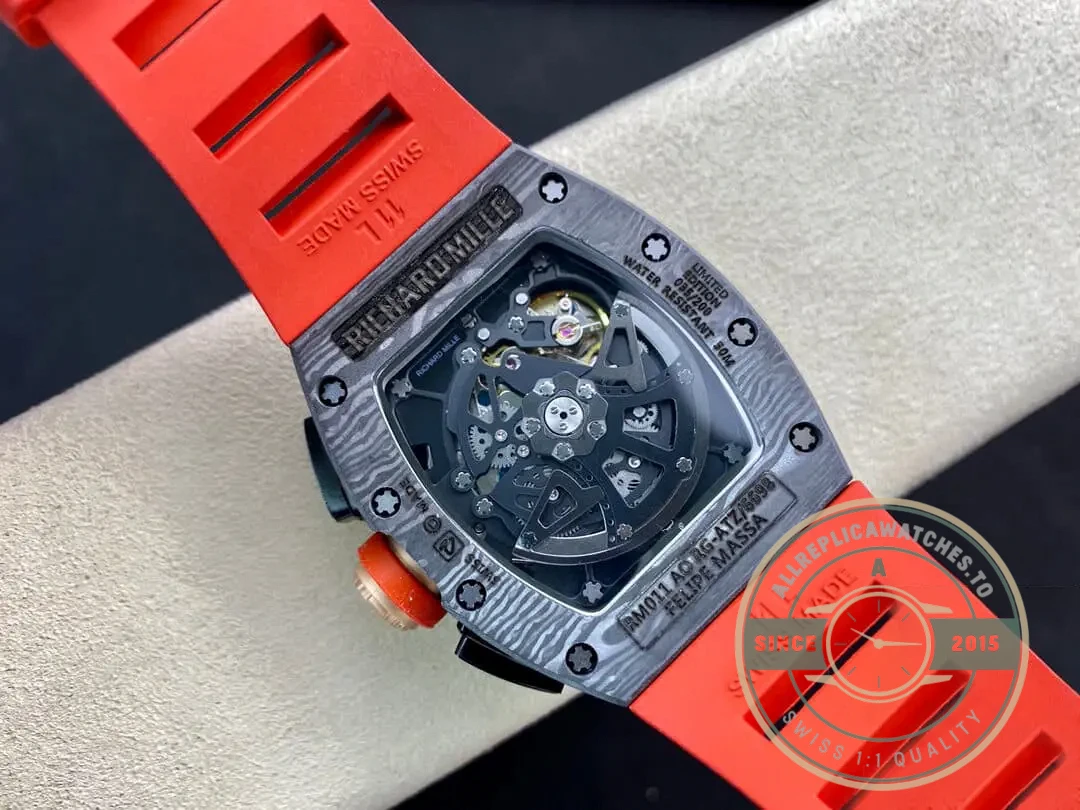 Replica Richard Mille 011 Red Rubber Strap - Affordable Luxury Replica Timepiece