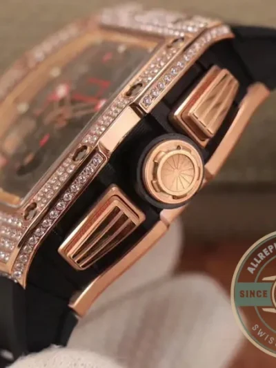 Replica Richard Mille 011 Rg/5423 Rose Gold Diamond Swiss Movement - Affordable Super Clone Watch