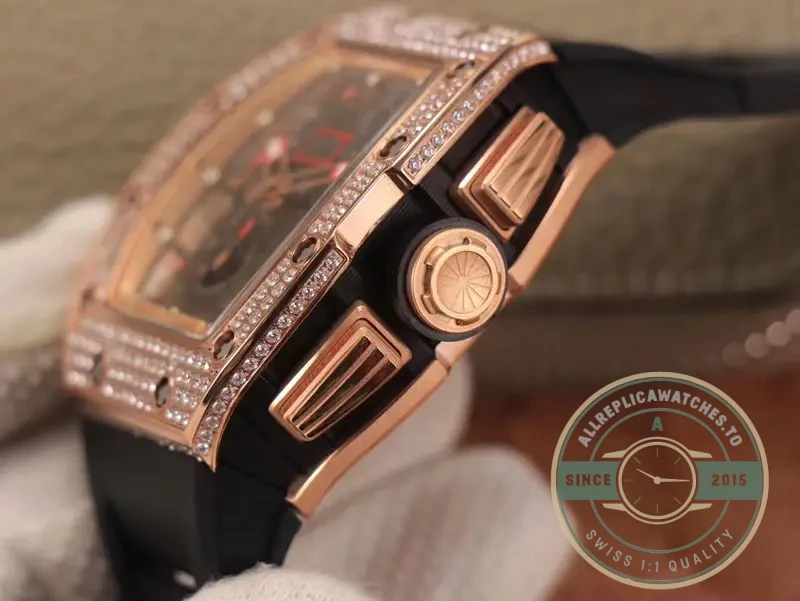Replica Richard Mille 011 Rg/5423 Rose Gold Diamond Swiss Movement - Affordable Super Clone Watch