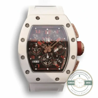 Replica Richard Mille 011 Swiss Eta7750 Crystal Dial With Red Paint On Marker - Affordable Super Clone Watch