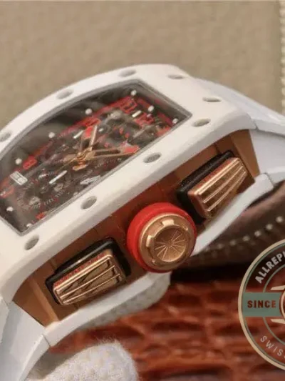 Replica Richard Mille 011 Swiss Eta7750 Crystal Dial With Red Paint On Marker - High-Grade Replica Watch
