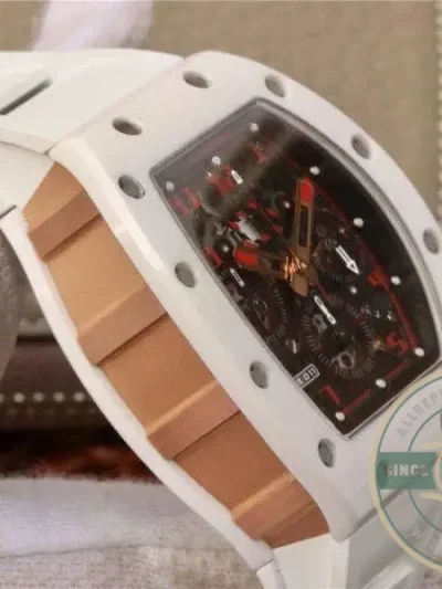 Replica Richard Mille 011 Swiss Eta7750 Crystal Dial With Red Paint On Marker - Swiss-Made Clone Watch