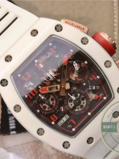 Replica Richard Mille 011 Swiss Eta7750 Crystal Dial With Red Paint On Marker - Budget Luxury Replica Watch