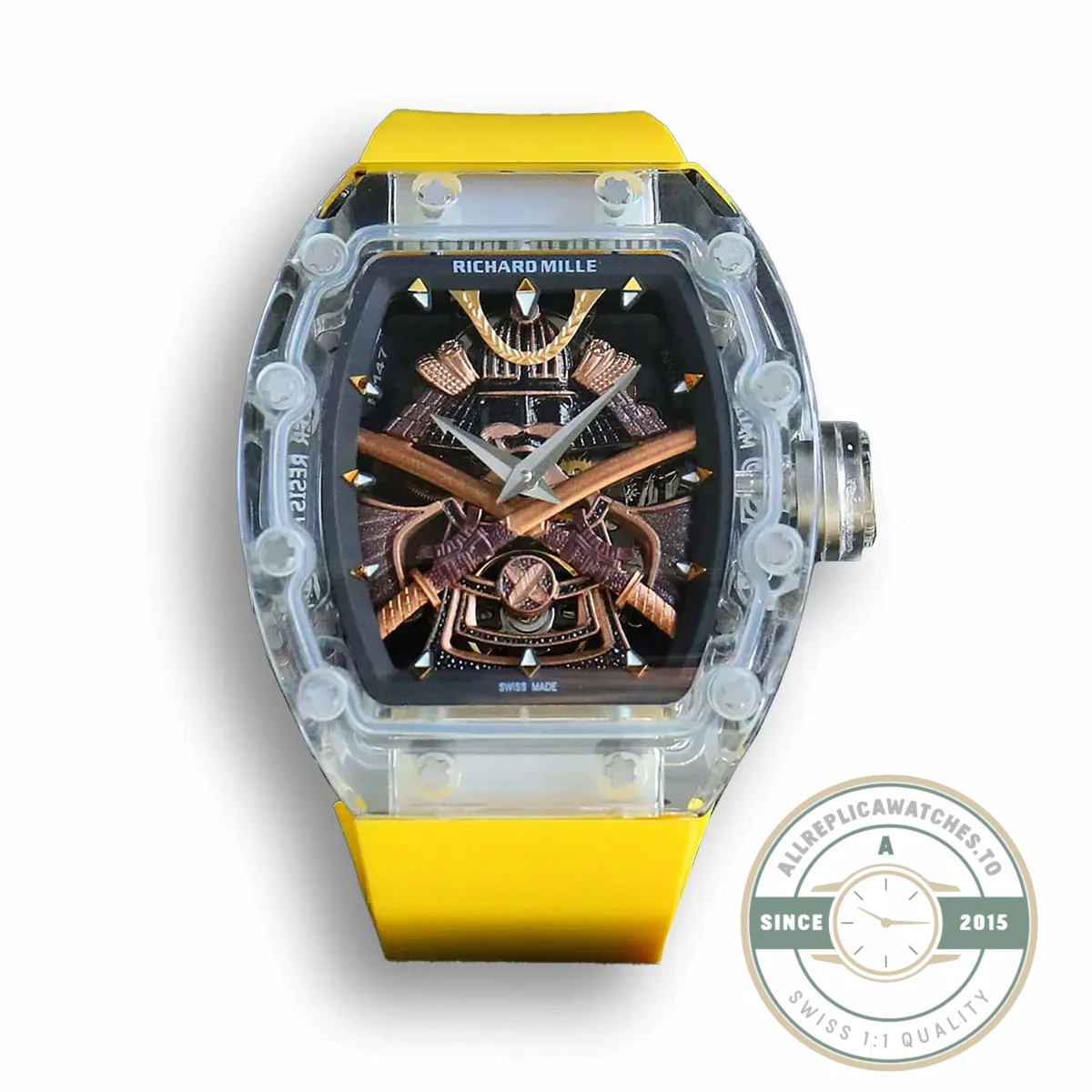 Replica Richard Mille 047 New Samurai Armor Yellow Strap - 1:1 Swiss Replica Watch