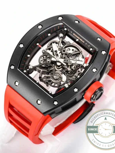 Replica Richard Mille 055 Ceramic Case Red Strap - 1:1 Swiss Replica Watch