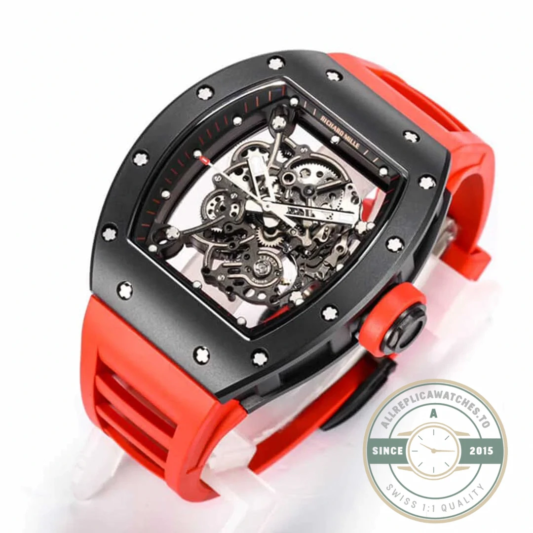 Replica Richard Mille 055 Ceramic Case Red Strap - 1:1 Swiss Replica Watch