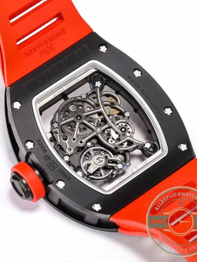 Replica Richard Mille 055 Ceramic Case Red Strap - Premium Super Clone Watch
