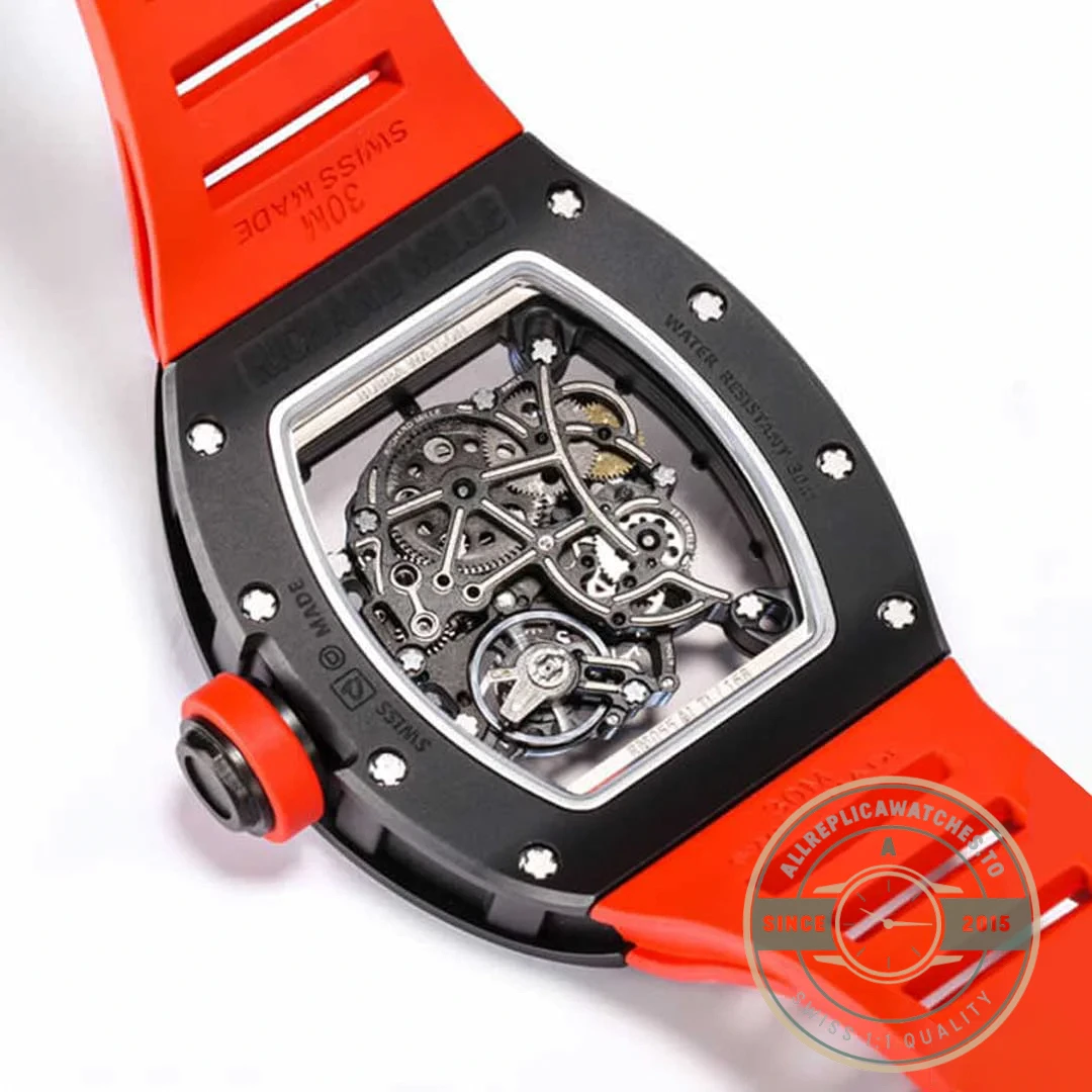 Replica Richard Mille 055 Ceramic Case Red Strap - Premium Super Clone Watch
