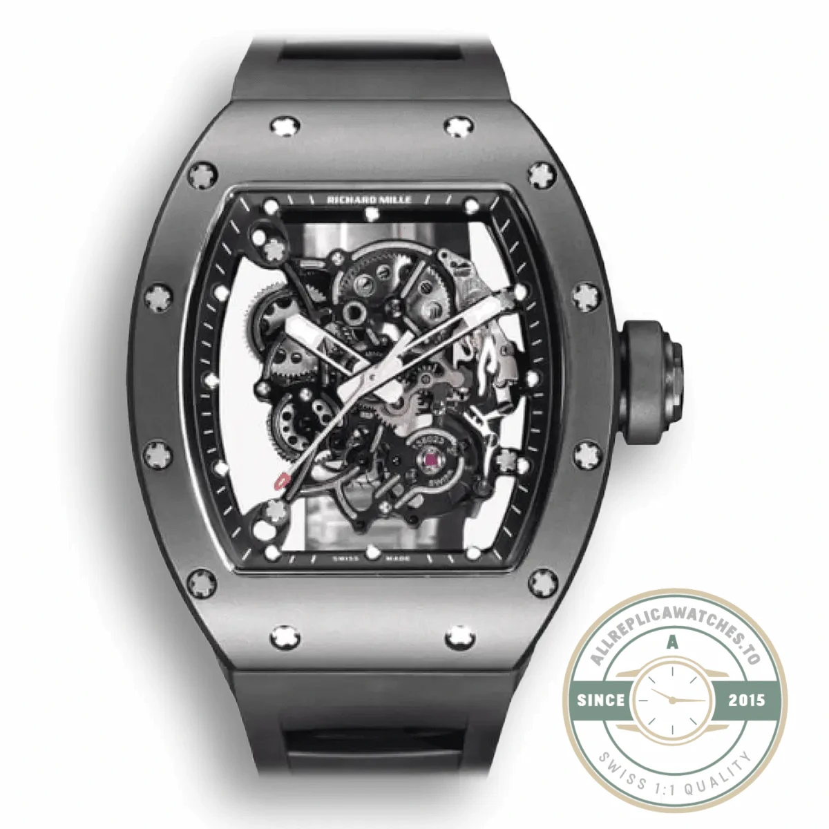 Replica Richard Mille 055 Ceramic Skeleton Dial - Factory Super Clone Watch