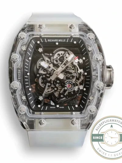 Replica Richard Mille 055 Glass Transparent Black Bezel - Best Quality Replica Watch