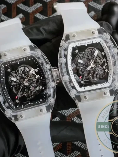 Replica Richard Mille 055 Glass Transparent Black Bezel - Top-Tier Swiss Replica Watch