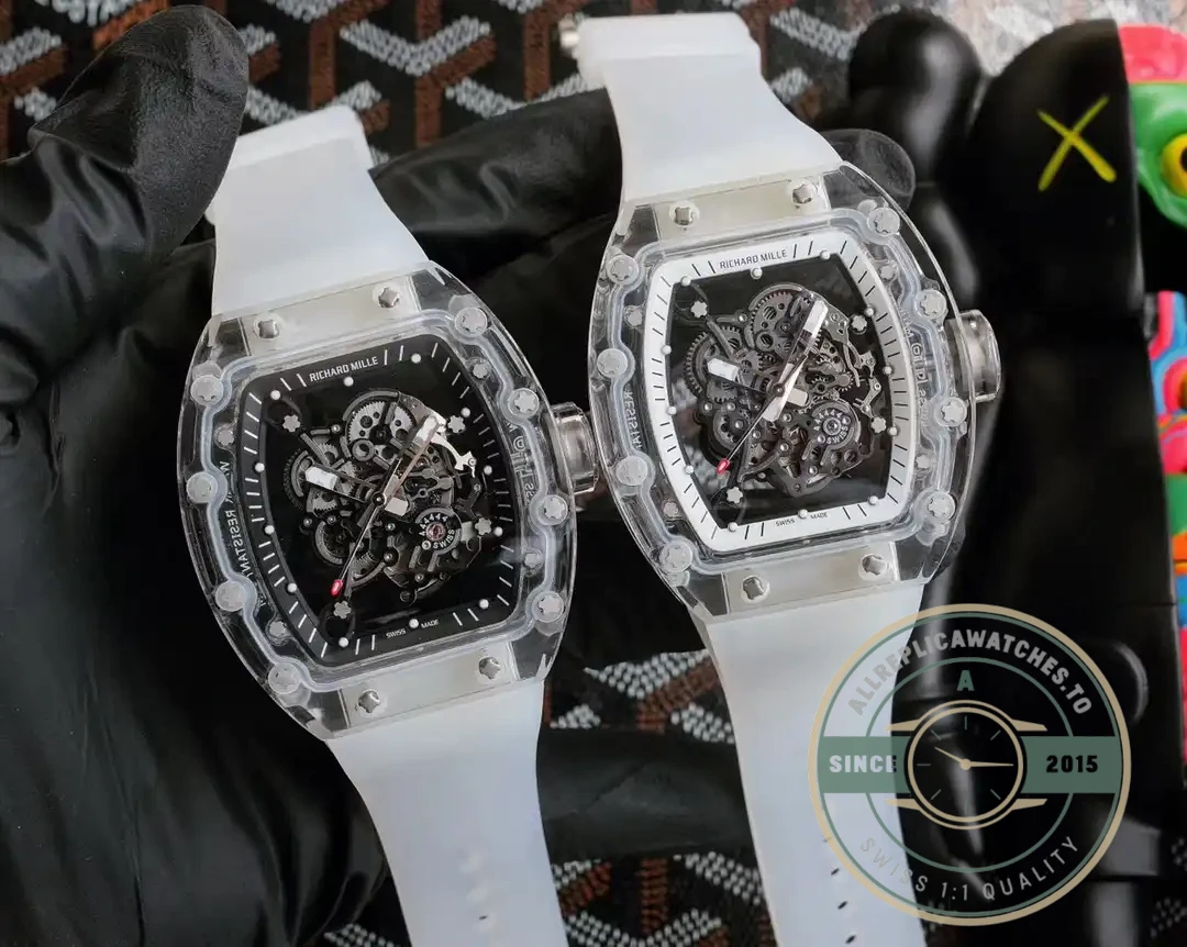 Replica Richard Mille 055 Glass Transparent Black Bezel - Top-Tier Swiss Replica Watch