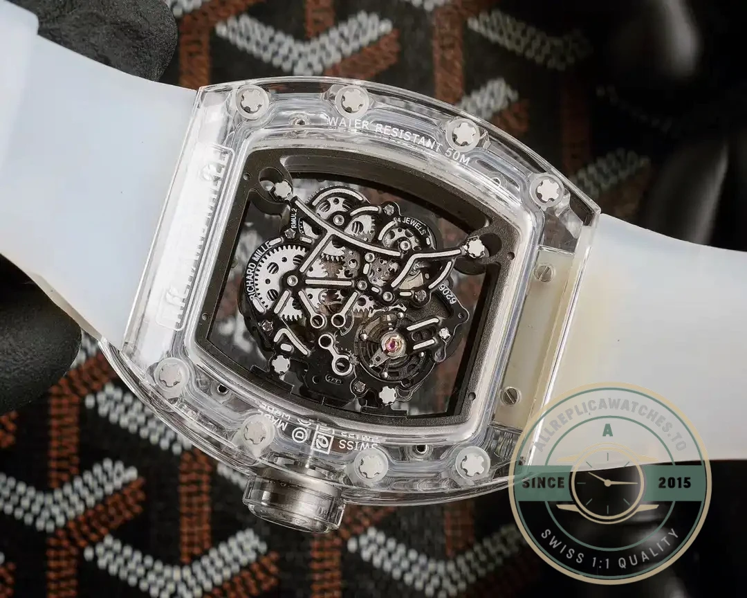 Replica Richard Mille 055 Glass Transparent Black Bezel - 1:1 Swiss Replica Watch