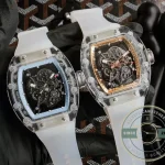 Replica Richard Mille 055 Glass Transparent Gold Bezel - Best Quality Replica Watch